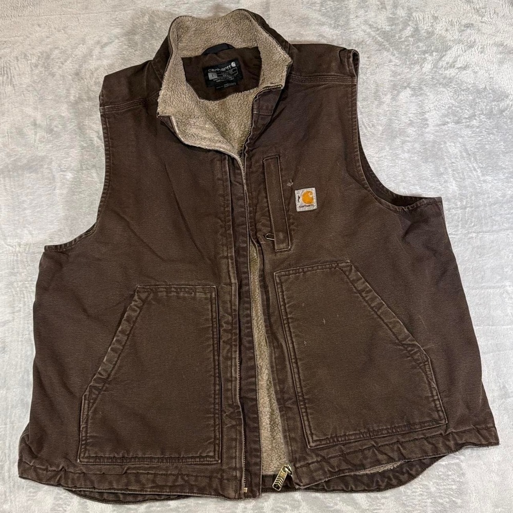 Carhartt Sherpa-Lined Work Utility Vest | Brown | Large